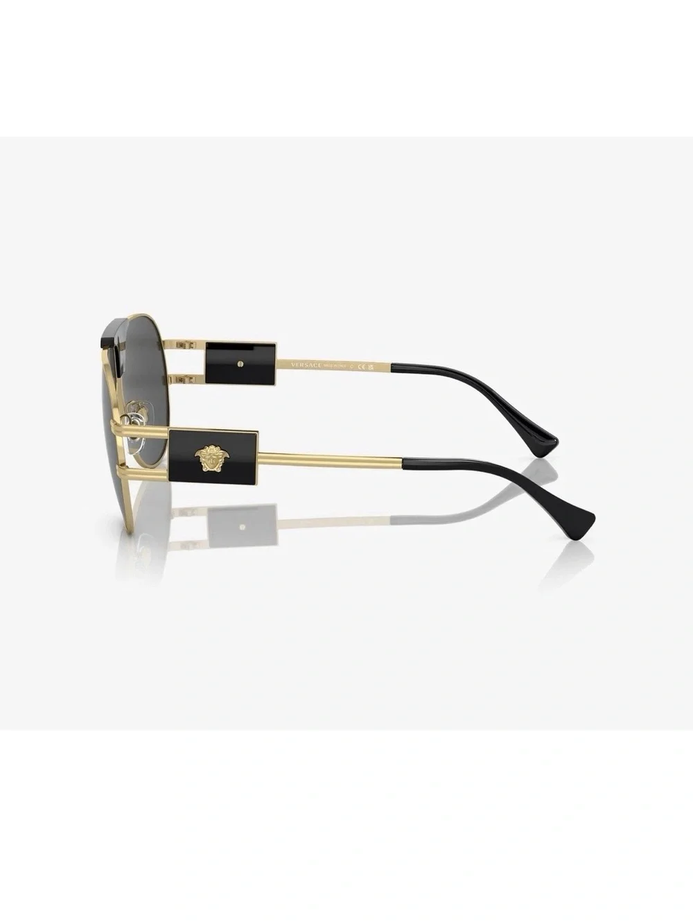 Versace VE2251 100287 63 Men's Square Sunglasses - Gold/Gray